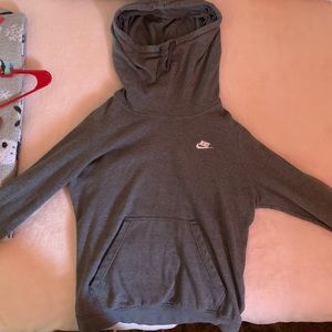 Grey Nike funnel-neck hoodie